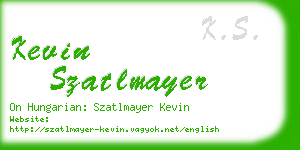 kevin szatlmayer business card